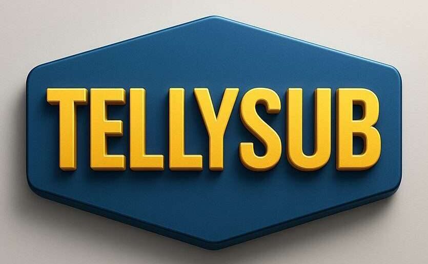 Blue and yellow Tellysub logo